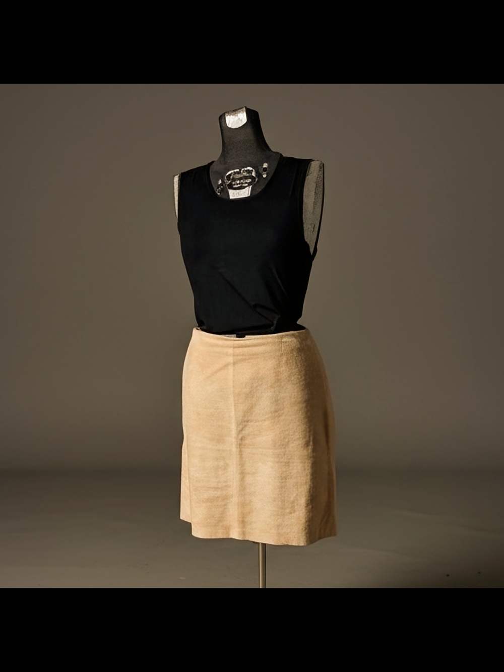 Pristine Vintage 2005 Mossimo Genuine Suede Leather Paneled Skirt Size 14 Unused